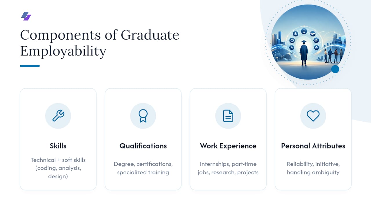 Venn diagram of graduate employability components