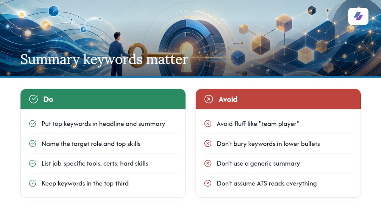 What Resume Summary Keywords Are and Why They Matter for ATS and Recruiters — overview diagram