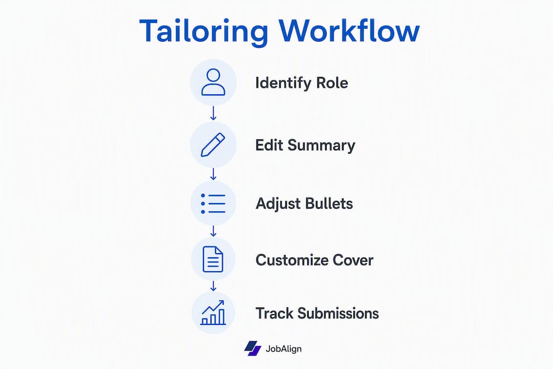 Infographic outlining steps to tailor job applications