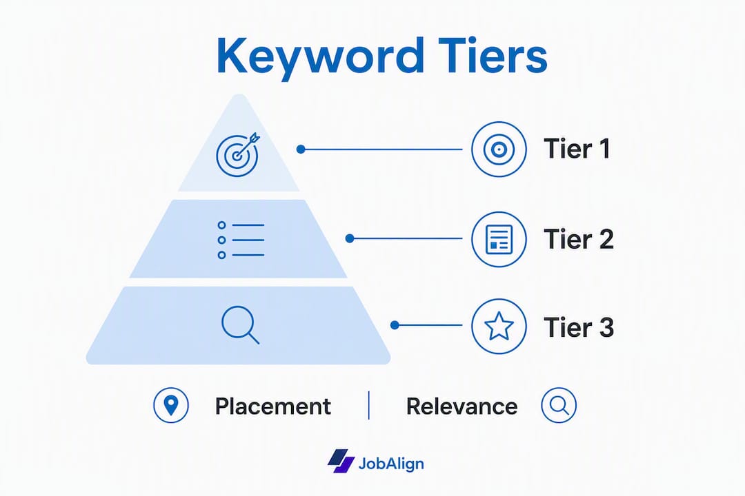 Infographic showing keyword tiers hierarchy