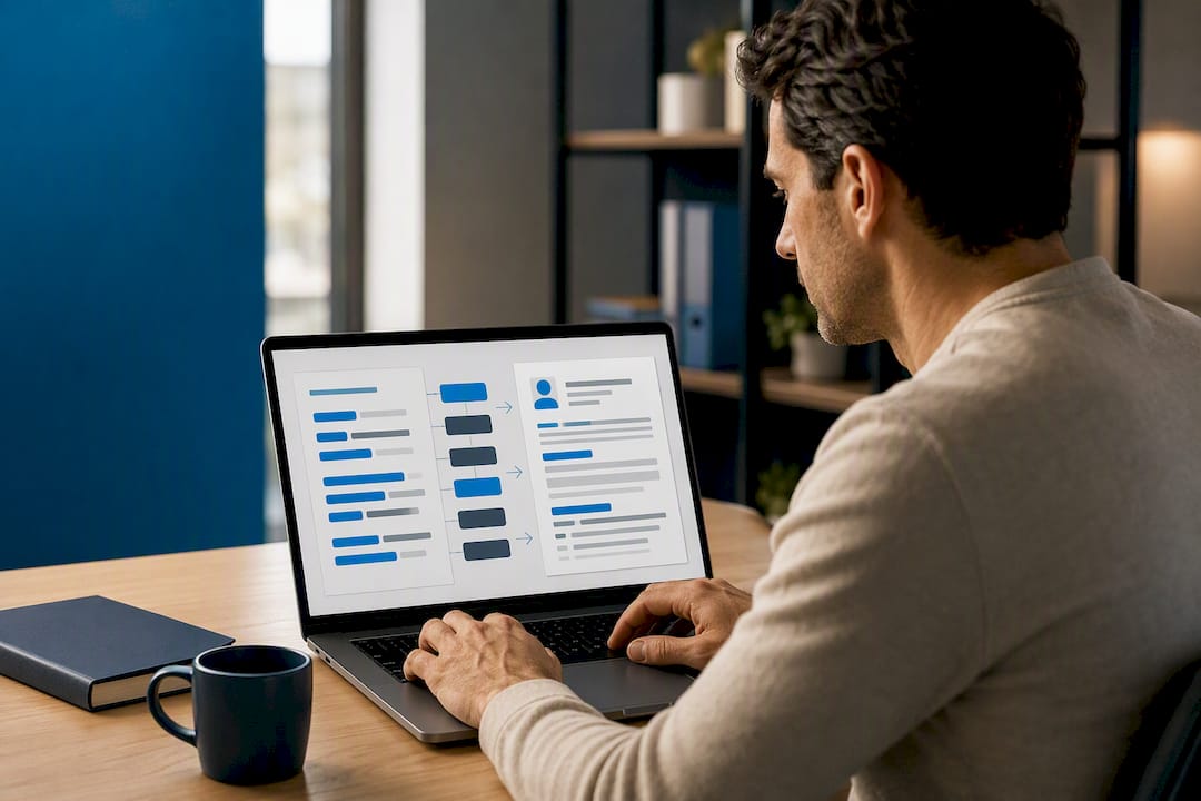 Job keywords flowing into tailored resume sections