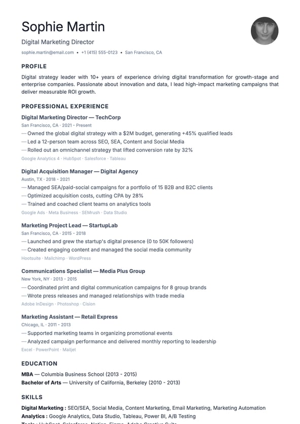 Tailored to this job offer